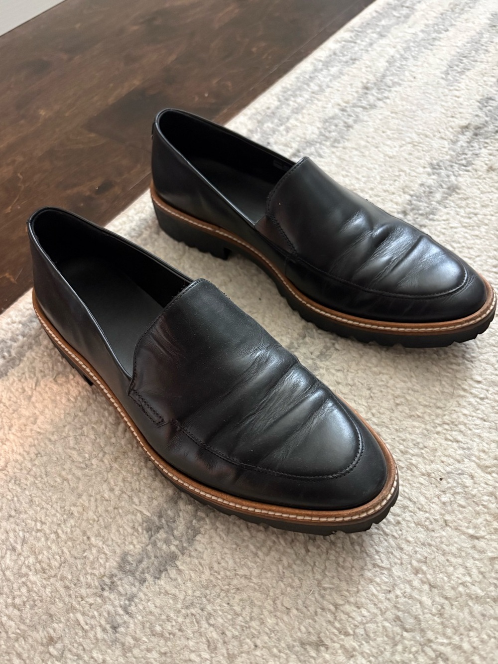 Ecco Women’s Black Leather Slip-On Loafers